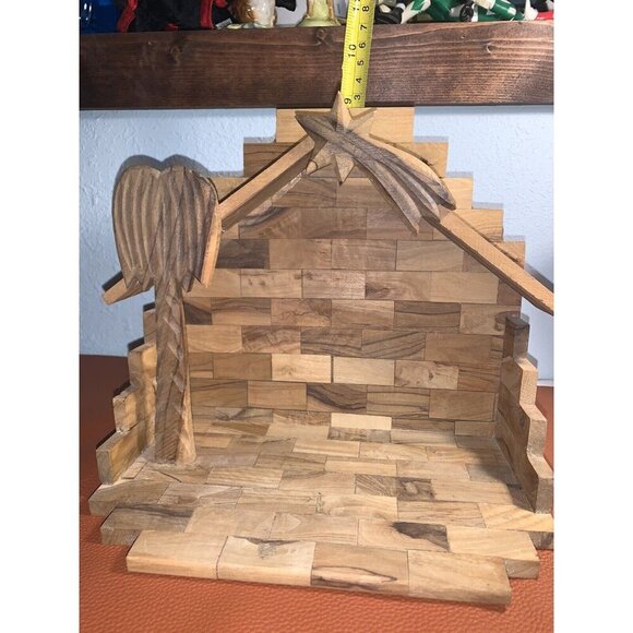 Hand Carved Nativity Set , Olive Wood, 13 Pcs. The Holy Land Bethlehem - Picture 8 of 9